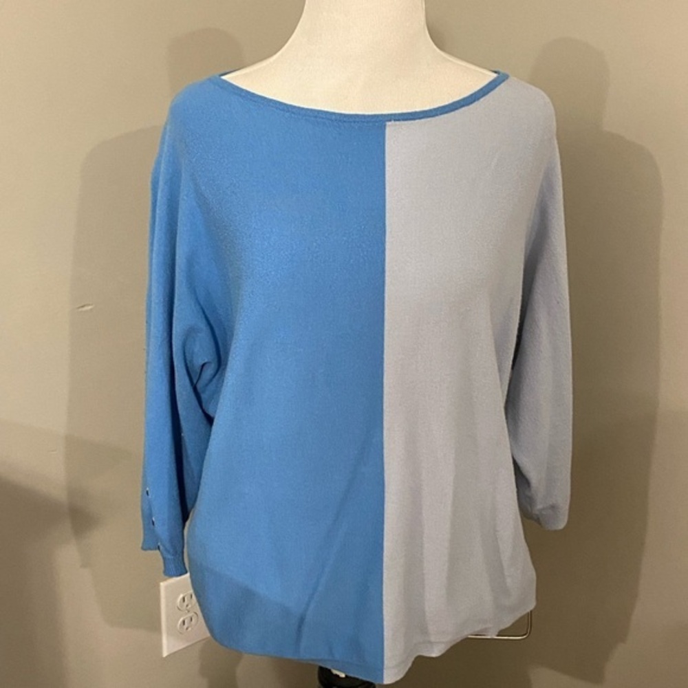 Two-Tone Blue and Light Blue Sweater